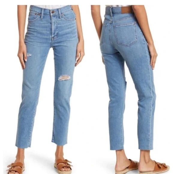 Madewell Women’s Distressed Raw Hem The Perfect Vintage Jeans Size 23P - Picture 1 of 7